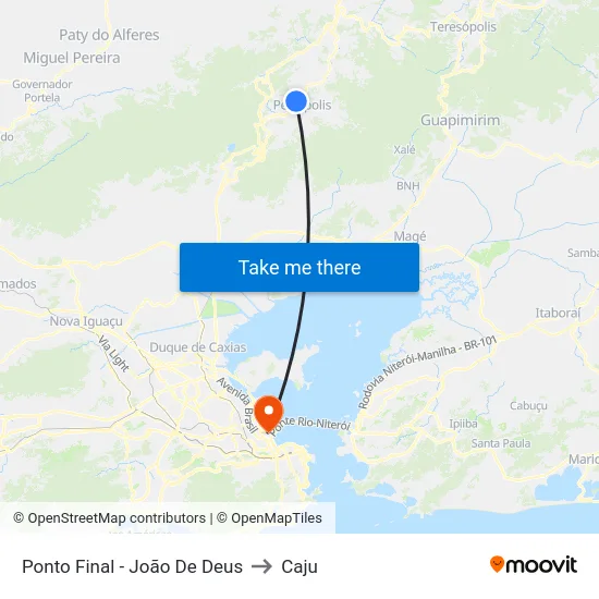 Ponto Final - João De Deus to Caju map