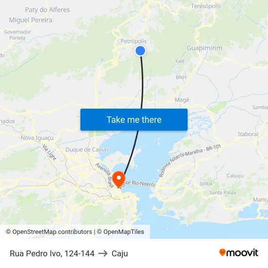 Rua Pedro Ivo, 124-144 to Caju map