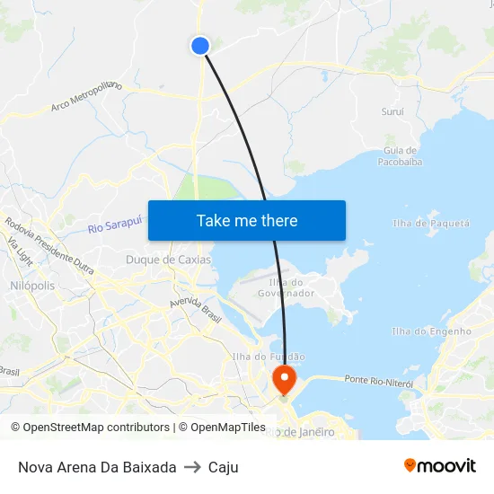 Nova Arena Da Baixada to Caju map