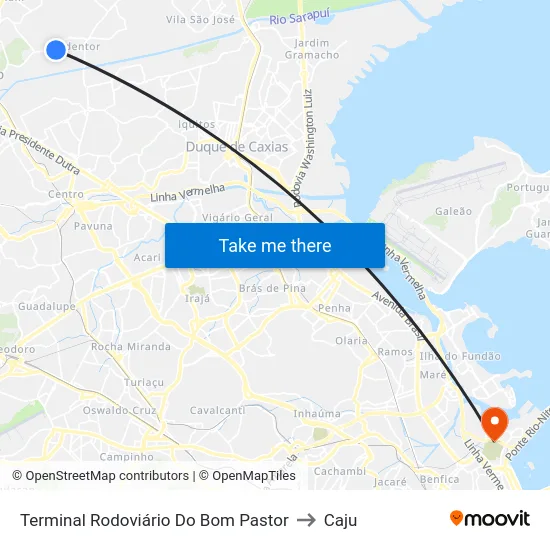 Terminal Rodoviário Do Bom Pastor to Caju map