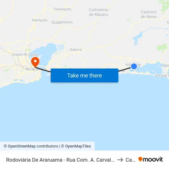 Rodoviária De Araruama - Rua Com. A. Carvalho to Caju map