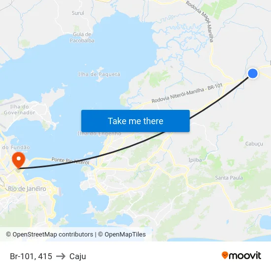 Br-101, 415 to Caju map