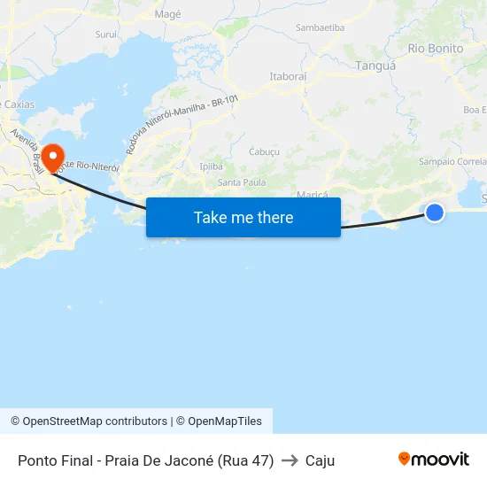 Ponto Final - Praia De Jaconé (Rua 47) to Caju map