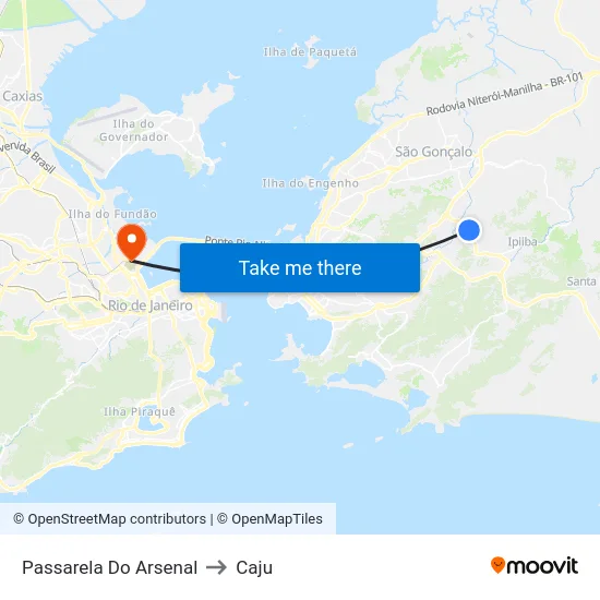 Passarela Do Arsenal to Caju map