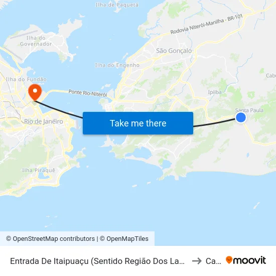 Entrada De Itaipuaçu (Sentido Região Dos Lagos) to Caju map