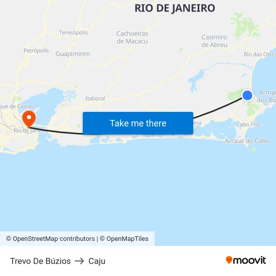 Trevo De Búzios to Caju map