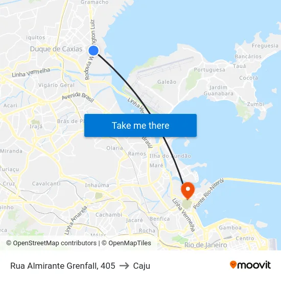 Rua Almirante Grenfall, 405 to Caju map