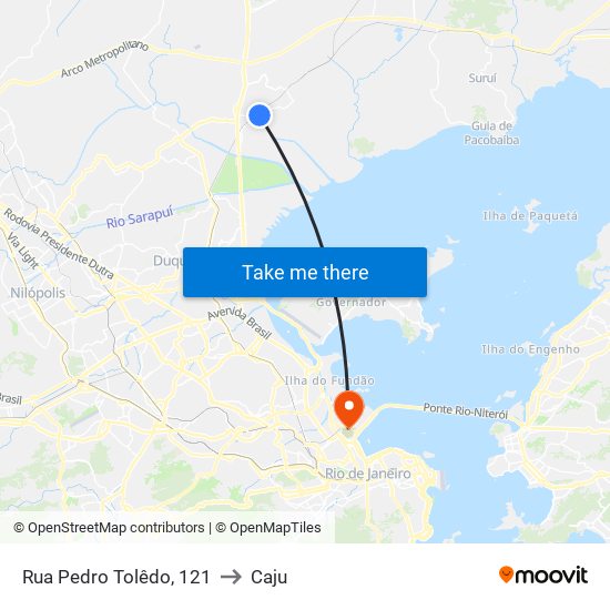 Rua Pedro Tolêdo, 121 to Caju map