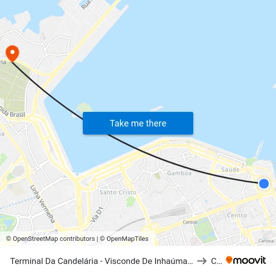 Terminal Da Candelária - Visconde De Inhaúma (Amparo, Fagundes E Mauá) to Caju map