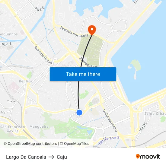 Largo Da Cancela to Caju map