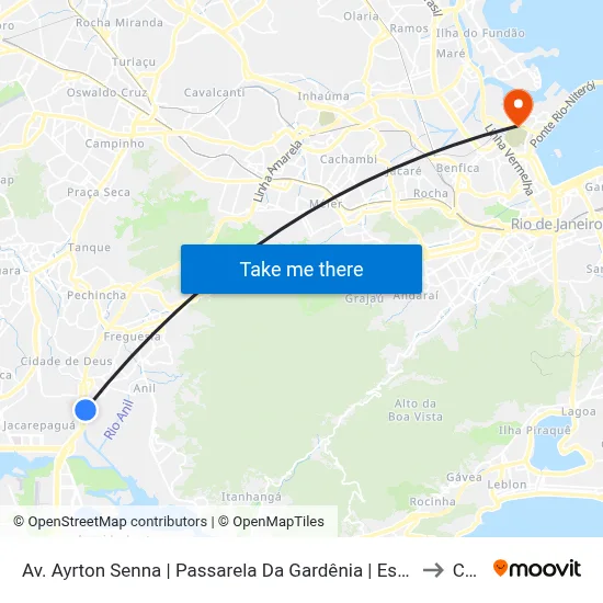 Av. Ayrton Senna | Passarela Da Gardênia | Espaço Hall to Caju map