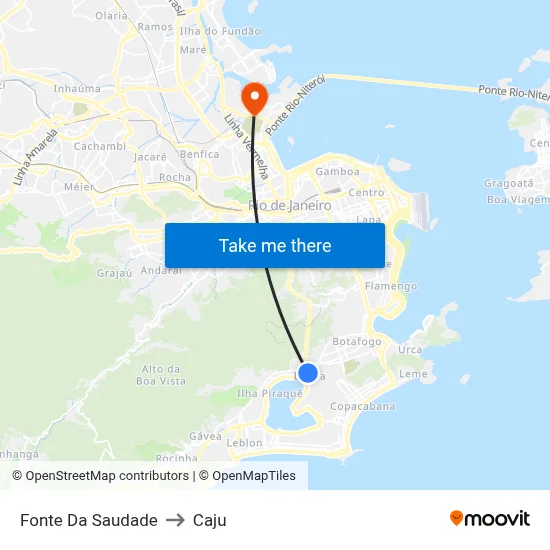 Fonte Da Saudade to Caju map