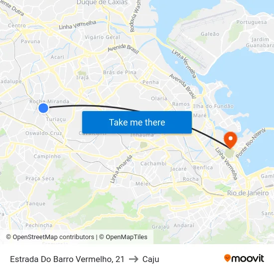 Estrada Do Barro Vermelho, 21 to Caju map