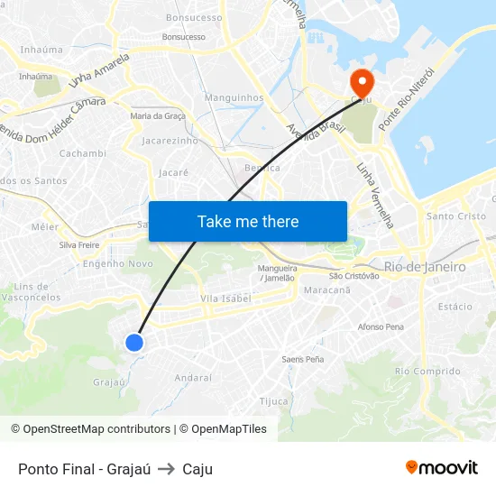 Ponto Final - Grajaú to Caju map