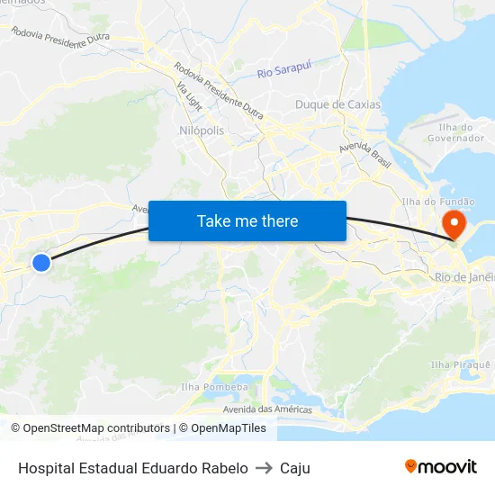 Hospital Estadual Eduardo Rabelo to Caju map