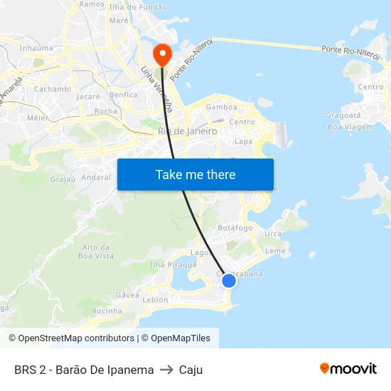 BRS 2 - Barão De Ipanema to Caju map