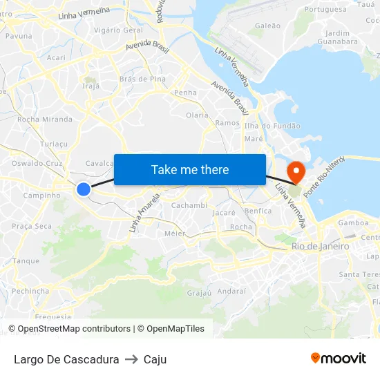 Largo De Cascadura to Caju map