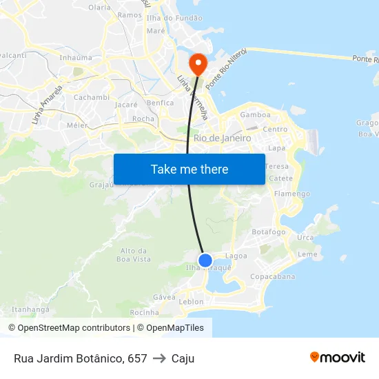 Rua Jardim Botânico, 657 to Caju map