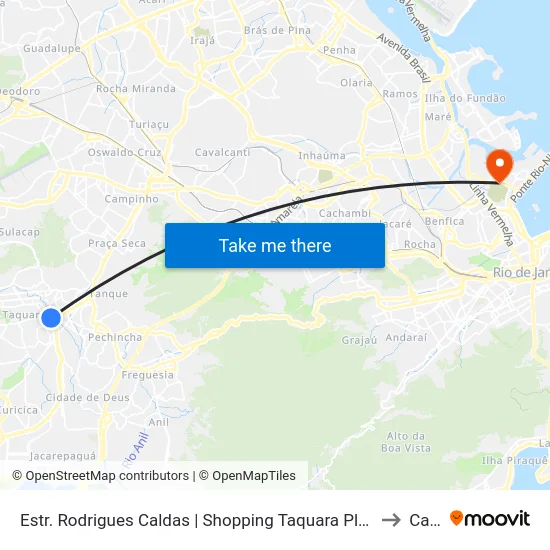 Estr. Rodrigues Caldas | Shopping Taquara Plaza to Caju map