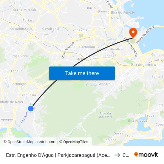 Estr. Engenho D'Água | Parkjacarepaguá (Acesso 2) to Caju map