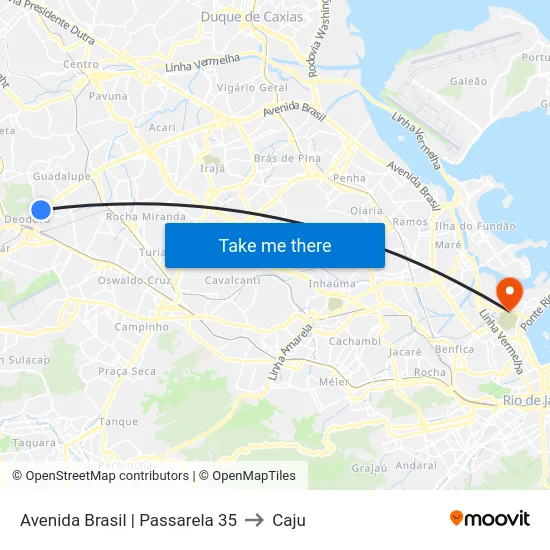 Avenida Brasil | Passarela 35 to Caju map