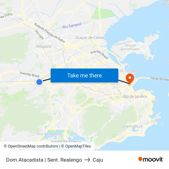 Dom Atacadista | Sent. Realengo to Caju map