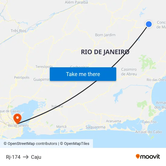 Rj-174 to Caju map