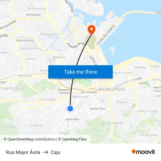 Rua Major Ávila to Caju map