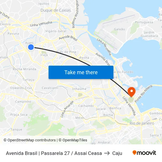 Avenida Brasil | Passarela 27 / Assaí Ceasa to Caju map