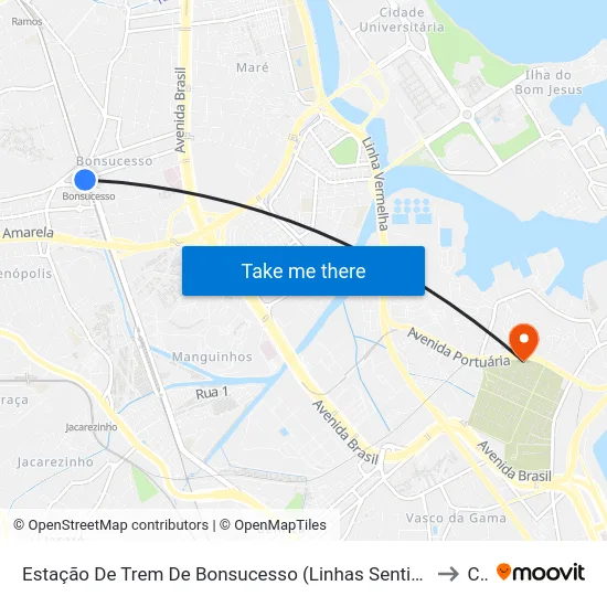Estação De Trem De Bonsucesso (Linhas Sentido Itaoca/Democráticos E Intermunicipais) to Caju map