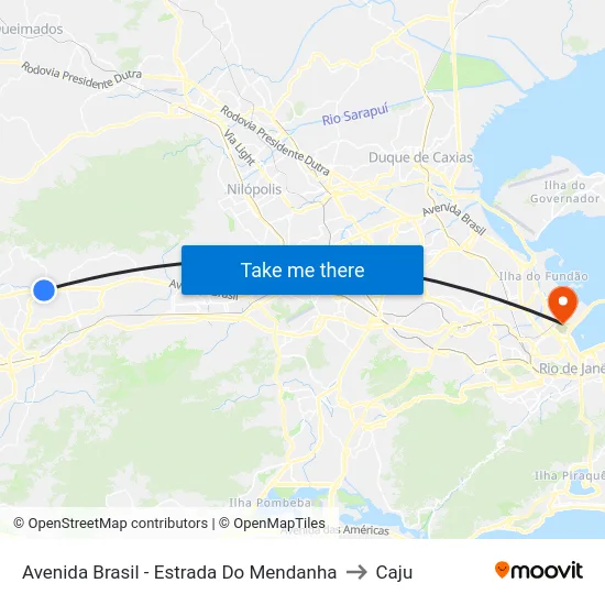Avenida Brasil - Estrada Do Mendanha to Caju map