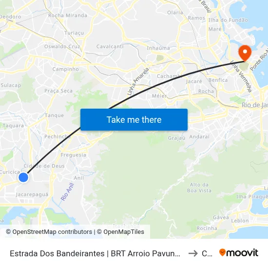 Estrada Dos Bandeirantes | BRT Arroio Pavuna | Atacadão to Caju map