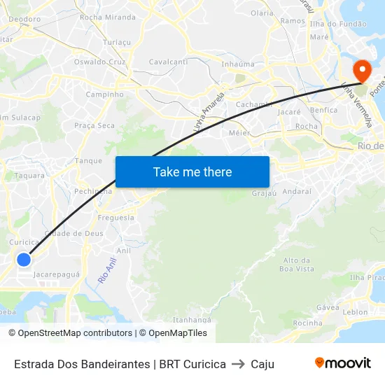 Estrada Dos Bandeirantes | BRT Curicica to Caju map