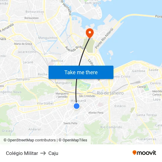 Colégio Militar to Caju map