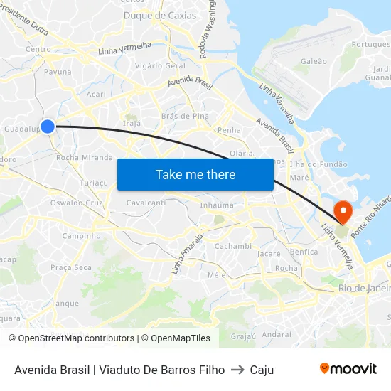 Avenida Brasil | Viaduto De Barros Filho to Caju map