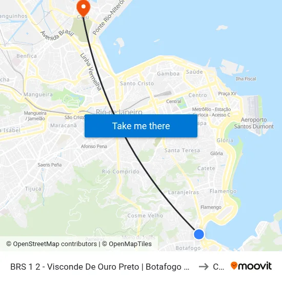 BRS 1 2 - Visconde De Ouro Preto | Botafogo Praia Shopping to Caju map