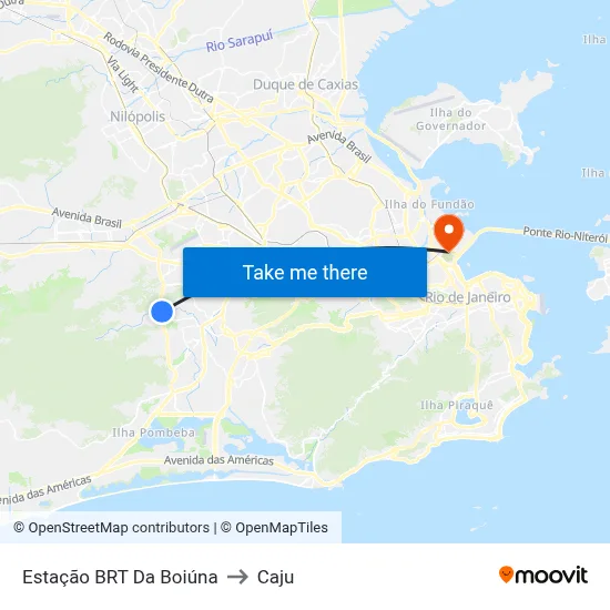 Estação BRT Da Boiúna to Caju map