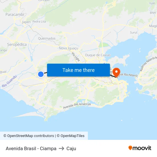 Avenida Brasil - Ciampa to Caju map