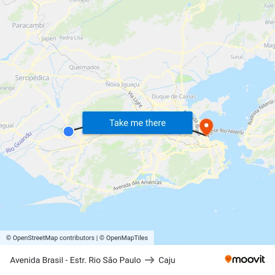 Avenida Brasil - Estr. Rio São Paulo to Caju map