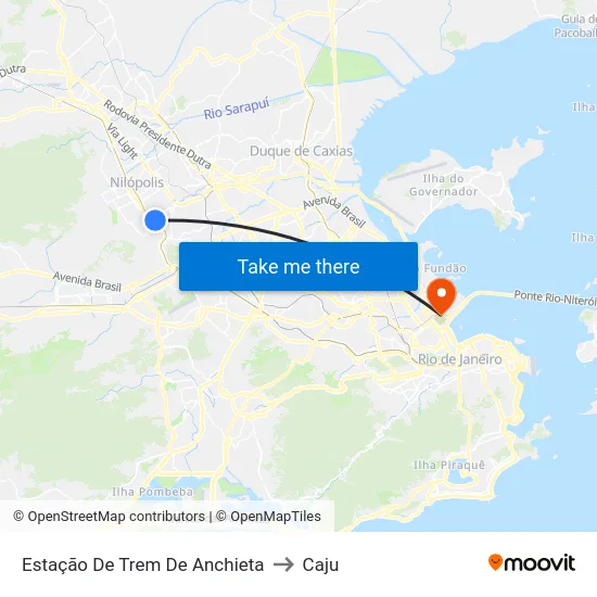 Estação De Trem De Anchieta to Caju map