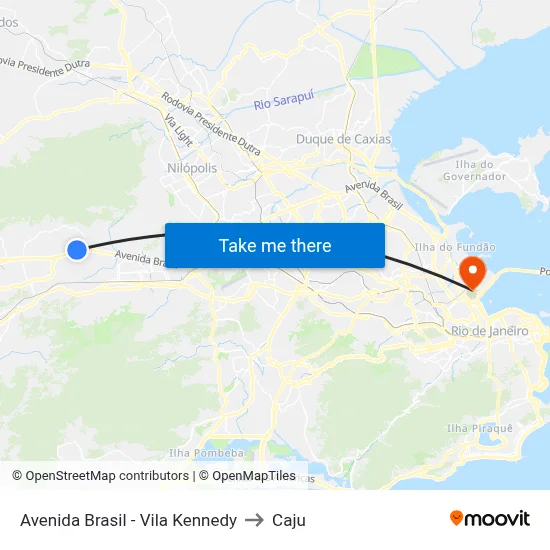 Avenida Brasil - Vila Kennedy to Caju map