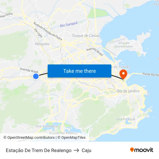 Estação De Trem De Realengo to Caju map