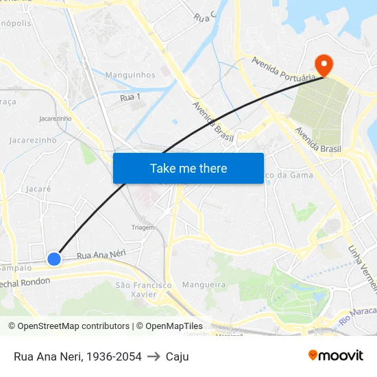 Rua Ana Neri, 1936-2054 to Caju map