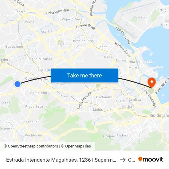 Estrada Intendente Magalhães, 1236 | Supermercado Guanabara to Caju map