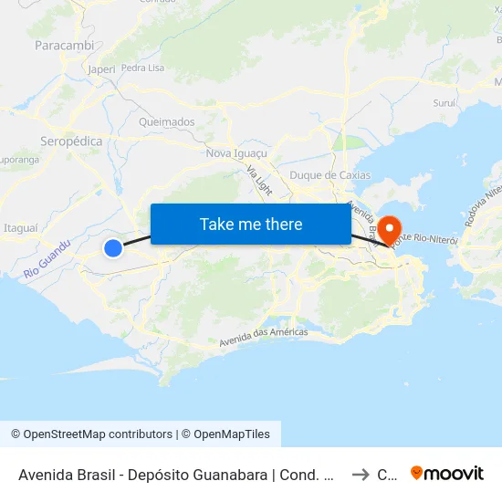 Avenida Brasil - Depósito Guanabara | Cond. Mont Blanc to Caju map