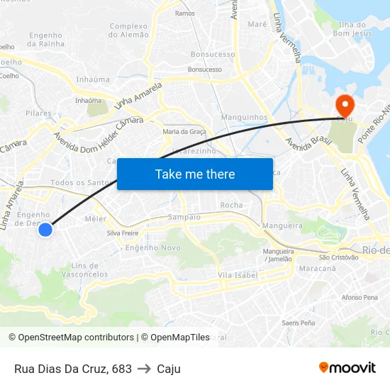 Rua Dias Da Cruz, 683 to Caju map