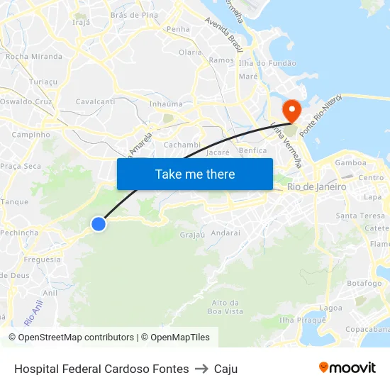 Hospital Federal Cardoso Fontes to Caju map