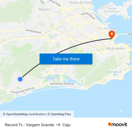 Record Tv - Vargem Grande to Caju map