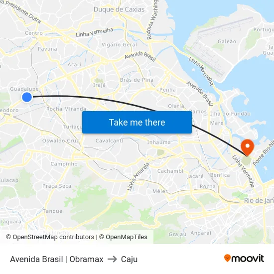 Avenida Brasil | Obramax to Caju map