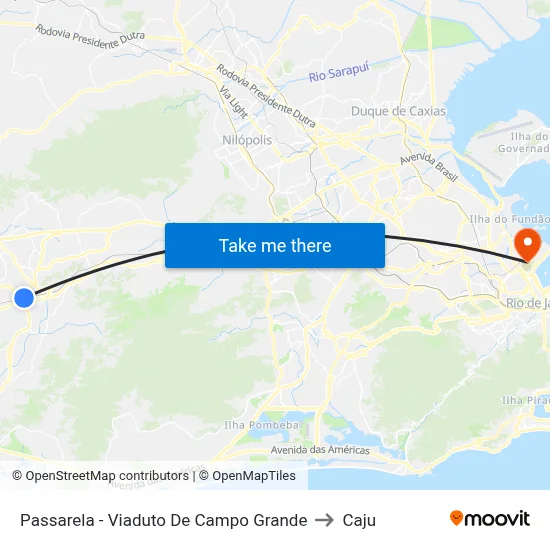 Passarela - Viaduto De Campo Grande to Caju map